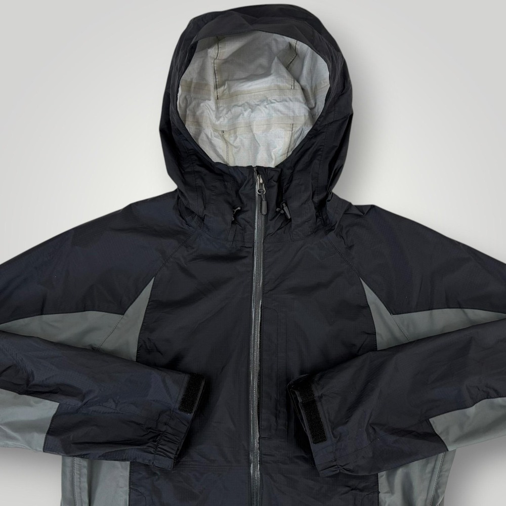 L.L. Bean Hooded Windbreaker Jacket Womens S Blue Gray Lightweight Nylon Zip